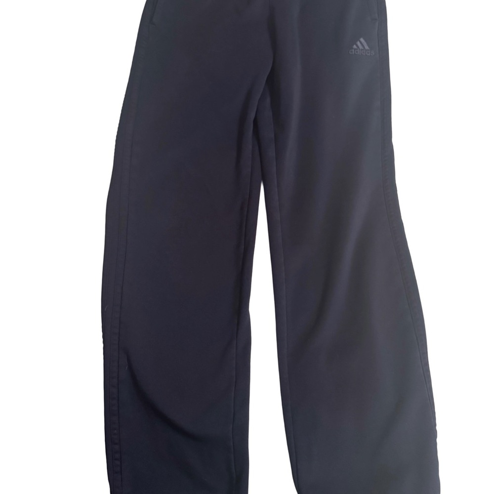 Adidas Kids navy fleece lined Joggers with 3 stripe side sz14/16